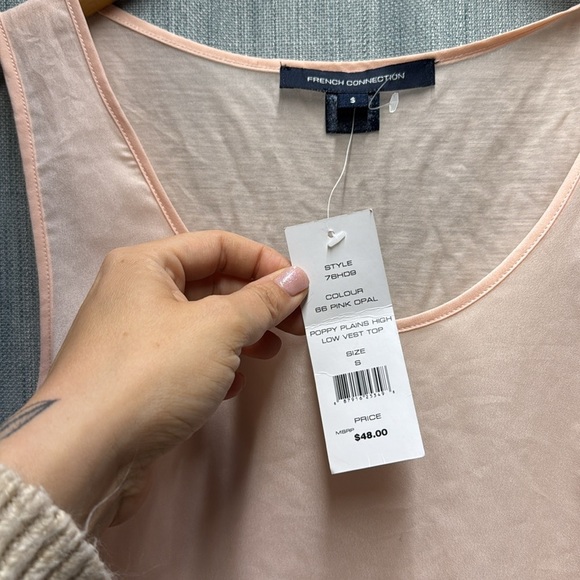 🏁 French Connection Pink Sleeveless Tank Top size small NWT - Picture 3 of 5